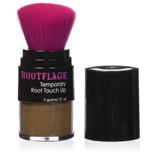 Rootflage Root Touch Up Hair Powder - Temporary Color and Gray Coverage, Thinning Concealer, Dry Shampoo, Eyebrow Filler (06 Golden Brown) .31 oz