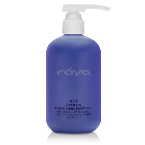 Raya Azulen Hand and Body Oil 16 oz (451) | Softening and Natural Blend of Oils for Hands, Arms, Legs, and Body | Great as a Body Massage Oil | Great for All Skin