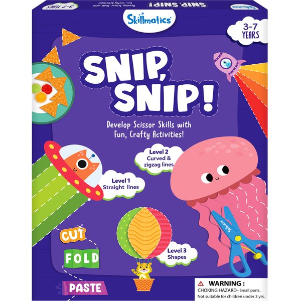 Skillmatics Art & Craft Activity Kit - Snip, Snip, Develop Scissor Skills, Child Safe, TikTok Viral Sensation, Stocking Stuffers, Craft Kits, Gifts for Ages 3, 4, 5, 6, 7