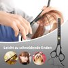 Haircut Scissors Sets - 11 Pcs Black Stainless Steel Haircut Set with Thinning Scissors, Neck Duster Brush, Comb, Barber Cape, Hair Clips with Pu Box