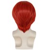 HUNIGIR Mens Red Wig Middle Part Red Anime Wig Red Cosplay Wig Boys Heat Resistant Synthetic Halloween Costume Wig (Red)
