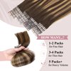 WIGER Tape In Human Hair Extensions Ombre Brown Mixed Blonde Insert Skin Weft Extensions 16 In Balayage Remy Human Hair Straight No Glue Brazilian Highlighted Hair Extensions(40g, 20 Pcs)