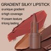Erinde 2-in-1 Gradient Lip Liner and Lipstick Lip Combo Set, Matte Nude Dark Brown Red Lip Liner Creamy Lip Pencil Crayon, High Pigmented Long lasting Lipstick Makeup, 06# Coffee Bean