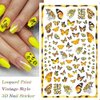 8 Sheets Blue Butterfly Nail Art Stickers Decals JMEOWIO Self Adhesive Pegatinas Uñas Blue Black Gold Butterfly Spring Summer Design Manicure Tips Nail Decoration for Women Girls