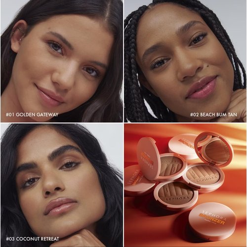 Sephora Collection Matte Bronzer Powder - 02 Beach Bum Tan (Medium Golden Bronze) - 0.28 oz / 8 g