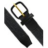Belts.com Leather Covered Buckle Woven Elastic Stretch Belt, Black, (M(34-36")
