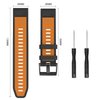 OVERSTEP Compatible with Fenix 5X Band, 26mm Easy-fit Sport Strap Silicone Watch Band Replacement for Garmin Fenix 5X Plus/Fenix 6X/ Fenix 6X Pro/Fenix 7X/ Fenix 3 HR Smartwatch (Orange/Black)