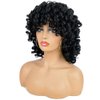 AIDUSA Short Loose Curly Wigs for Black Women Afro Wig for Black Women Curly Wig for Women Synthetic Wigs for Women Fluffy Natural Wigs Half Wigs Soft Hair Black Wigs (#1B Natural Black)