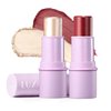 LUXAZA 2Pcs Cream Blush Highlighter Makeup Stick Makeup Set for Girls and Women #T Cherry Blush