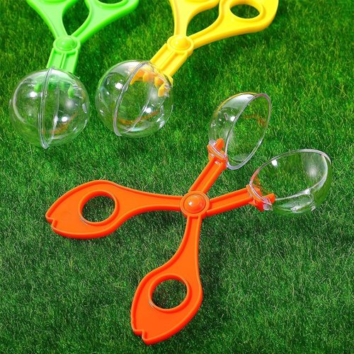 2Pcs Fine Motor Skill Tool, Blue Scoopers for Teen Nature Exploration ObservationHand-Eye Coordination Plastic Scissor Clamp Small Butterfly Clip for Sports and Outdoor Play