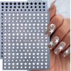 6Sheets Star Nail Art Stickers 3D Glitter Shiny Star Nail Art Supplies Gold Silver White Black Stars Nail Sticker Sparkling Geometry Star Design DIY Transfer Foil Decals for Women Acrylic Nails Art