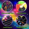 Neon Birthday Party Decorations Neon Happy 16th Birthday Banner Backdrop Glow in The Dark Party Decorations with UV Black Light Reactive for Let Glow Neon Birthday Blacklight Halloween Party Supplies