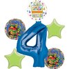 Anagram TMNT Mayhem 4th Birthday Party Supplies Foil Balloon Bouquet Decorations, BQ_4190