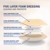 EVERLIT Silicone Foam Dressing with Gentle Adhesive Border | Sterile, Highly Absorbent, Waterproof Hydrocellular Foam Bandages | Advanced Wound Care for Bed Sores, Pressure Ulcers (4" x 4" | 10 Pack)