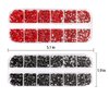 3000 PCS Rhinestones for Craft, PHOGARY Red & Black Flat Back Rhinestones 6 Sizes (2-5 mm) with Pick Up Tweezer for Crafts Nail Face Art Clothes Shoes Bags Phone Case DIY
