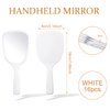 16 Pieces Hand Handheld Mirror with Handle Plastic Travel Makeup Handheld Cosmetic Mirror, Portable Vanity Mirror for Travel, Camping, Home, 3.15 Inch Wide, 7.09 Inch Long (White)