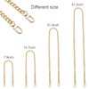 4 Pieces Different Sizes DIY Iron Flat Chain Belt, Handbag Replacement Belt, Shoulder Belt, Wallet Chain Belt, Metal Buckle(7.9 inch, 15.7 inch, 31.5 inch, 47.2 inch) Light Gold