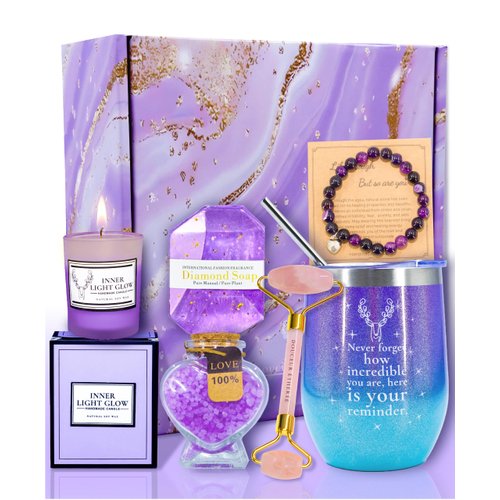 Douceur éthérée Gifts for Women, Birthday Gifts for Women, Relaxing Spa Gift Basket Set, Best Friend Birthday, Lavender Spa Set for Women, Christmas Gifts for Women, Her, Girlfriend, Wife
