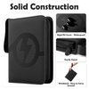 Card Binder 4 Pocket, GEAoffice PU Cover Trading Card Binder for 400 Cards, Premium Card Collection Binder, Sturdy Card Album for MTG, TCG, Game Cards & Sports Cards, Black