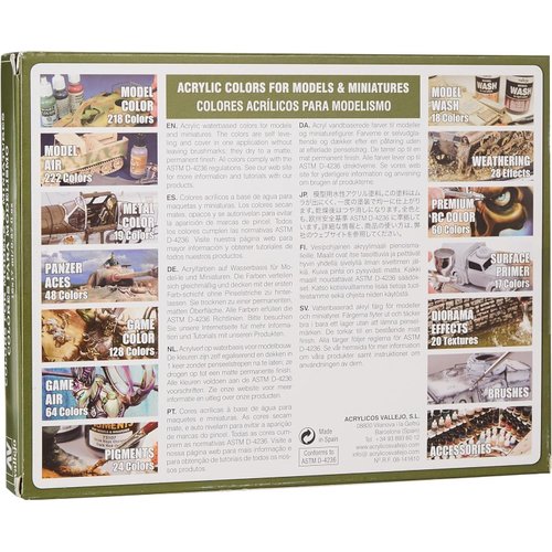 Vallejo Basic USA Acrylic Colors Paint Set, 17ml, Assorted Colors, 0.57 Fl Oz (Pack of 16)