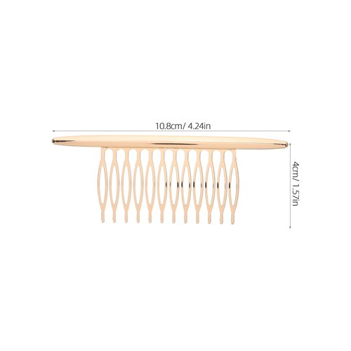 LALAFINA 4Pcs Alloy Side Hair Combs, 12 Teeths Comb French Hair Comb Bridal Wedding Hair Clips for Women Girls, Gold and Silver