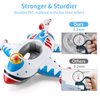 Swimbobo Toddler Pool Float with Seat Boat Inflatable Ride-on Airplane Pirates Sharks Car for Kids Outdoor Toys(White Airplane)
