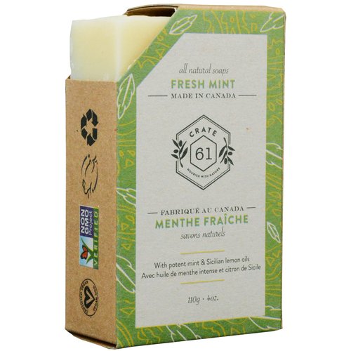 Crate 61, Vegan Natural Bar Soap, Dry Skin, Handmade Soap With Premium Essential Oils, Pack of 6 (Citrus)