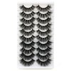 SYlashes False Eyelashes 18mm Faux Mink Lashes Fluffy Cat Eye Lashes Soft Thick Luxury Volume Fake Lashes 10 Pairs Pack