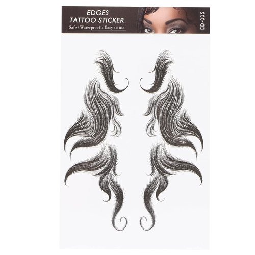Hair Edges Stickers Fashion Temporary Tattoos Edges for Hair DIY Waterproof Long Lasting Fake Hairline Sticker for Women Girls(ED-05)