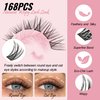 Mayhug Natural Lash Clusters - 8-14mm Mix Length Cluster Eyelash Extensions, 168PCS Wispy Lash Clusters with Thin Band, Soft Reusable Eyelash Clusters Easy to Use at Home (Casual)
