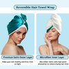 Chloven Satin Microfiber Hair Towel Wrap for Women - Anti Frizz Hair Turbans for Wet Hair,Super Absorbent & Lightweight Hair Wrap Towels，Hair Drying Towel for Curly Long Hair with Button