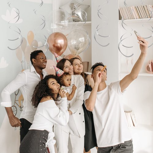 30 Pieces Silver Party Swirl Decorations Foil Swirl Hanging Decoration Plastic Streamer for Ceiling, Whirls Decorations for Birthday Wedding Anniversary Party Decorations