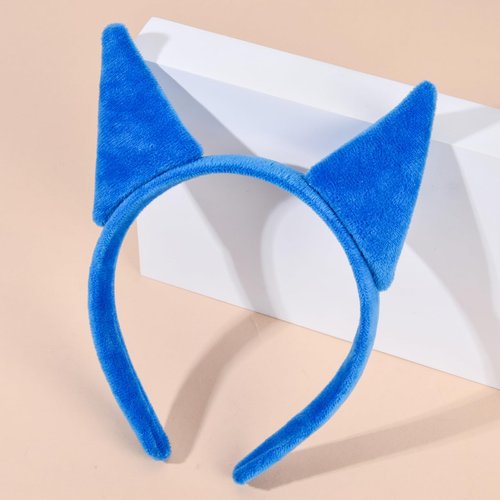 Merroyal Blue Cat Ears Headband Halloween Accessory Cat Costume Playing Dress Up & More(Blue)