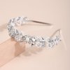 BERYUAN Wedding Bridal Pearls Flower Crystal Headband Pealrs Crystal Rhinestone Wedding Hair Accessories Silver Bride Headband Wedding Headpiece for Brides Bridesmaid (silver)