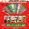 JUNEBRUSHS 50 Pack Christmas Party Favors Christmas Slap Bracelets Rubber Wristbands Assorted for Kids Slap Bands Silicone Snap Bracelets Bulk for Boys Girls Prizes Gifts Toys Stocking Stuffers