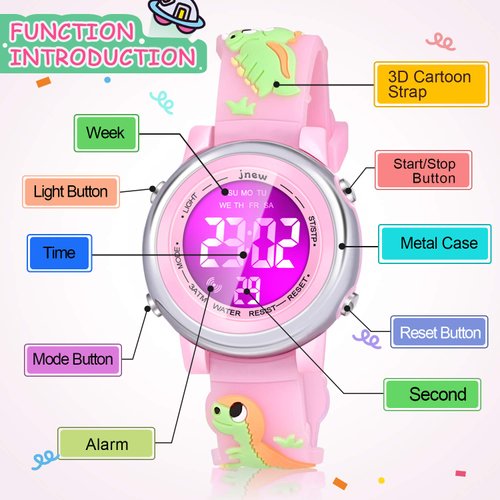 Viposoon Watch for Kids Girls, Watch for Girls Age 3-10 Dinosaurs Toys for Kids Age 4 5 6 7 8 9 10 Birthday Gifts for Girls Age 3-10 Xmas Stuff for Girls Age 3-10