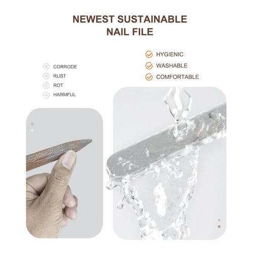 3pcs Glass Nail Files for Natural Nails (Buffing) with case, Nano Crystal Nail Filer Professional Washable Reusable for Nail Art, Manicure Tools Kit for Acrylic Nail Care, Gift for Women and Girls