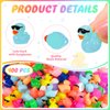 Qunclay Mini Resin Duck with Sunglasses Tiny Ducks Bulk Tiny Colorful Duck Figures Miniature Dollhouse Accessories DIY Craft Toys for Birthday Gift Micro Fairy Landscape Aquarium Potted (150 Pcs)