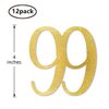Gold Glitter 99th Birthday Centerpiece Sticks, 12-Pack Number 99 Table Topper Anniversary Party Decorations