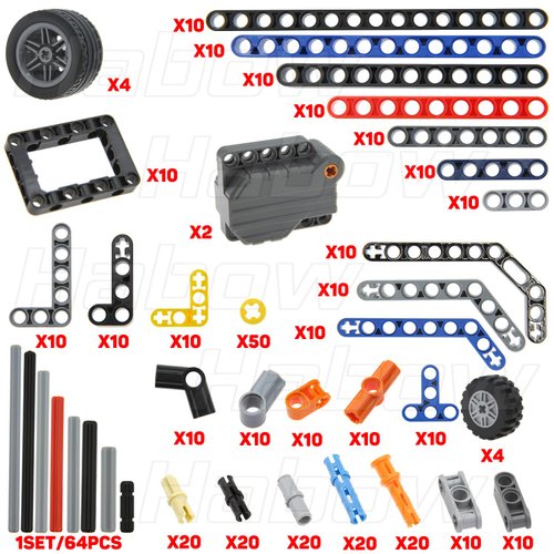 Habow 415pcs Technic-Parts Axle-Pin-Connector Pullback Motor Compatible with Lego-Technic, Technic-Beam Frame Liftarm Bush Wheels Tire Etc. MOC Replacement Pieces for Toy Building Sets