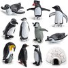 Ai-Fun 11PCS Penguin Igloo Figurine Toys Realistic Ocean Tiny Animal Model Polar Animal Figures Set