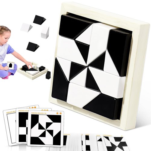 kykake Block Puzzles Hidden Building Blocks for Kids, 3D Puzzles with Storage Tray Educational Assembly Puzzles Brain Teaser Games Game New Year's Gift for Early Education Ages 3+