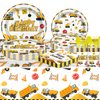 81 Pcs Construction Birthday Party Supplies Construction Theme Tableware Set for Boys Kids Birthday Party Decorations