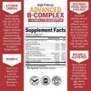 Vitamin B Complex with Vitamin C for Maximum Absorption - Methylcobalamin b12 & Folate Folic Acid Supplement - Vitamins B1 B2 B3 B5 B6 B7 B9 for Immune Energy & Nervous System Support - Non-GMO -60ct