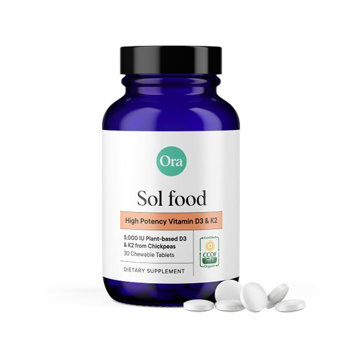 Ora Organic Vitamin D3 2000IU - Vegan Vitamin D Chewables from Lichen for Bone Health, Immune Sup...