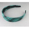 Fashion Accessories Now green black white plaid headband 1 1/8 inches wide tartan fabric covered hair band plaid headband