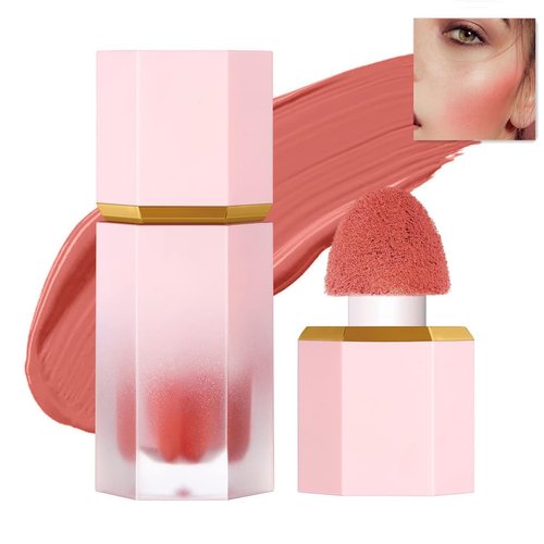 Cheek Gel Cream Liquid Blush Makeup, Soft Lightweight Breathable Feel, Long-Wearing, Smudge Proof, Natural-Looking, Skin Tint Blush Makeup (#103 DEVOTED)