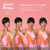 GLAM21USA Bangs Hair Clip In Bangs Clip on Bangs Sweet Bangs China Bang Synthetic Hair Piece Hair Extenstions for Women Sweet Bangs (China Bang, 1B - Off Black)