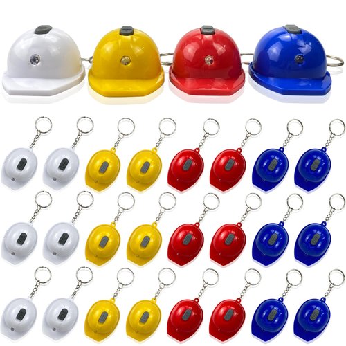 Allparty 24 Pcs Construction Party Favors Keychains Mini LED Flashlight Keychain Under Construction Birthday Party Gifts Trucks Key Ring Goodie Bag Fillers Prize Supplies Baby Shower Decorations