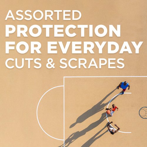 Band-Aid Brand Adhesive Bandages Family Variety Pack, Sheer & Clear Flexible Sterile Individually Wrapped Bandages for First Aid Wound Care for Minor Cuts & Scrapes, Assorted Sizes, 280 ct